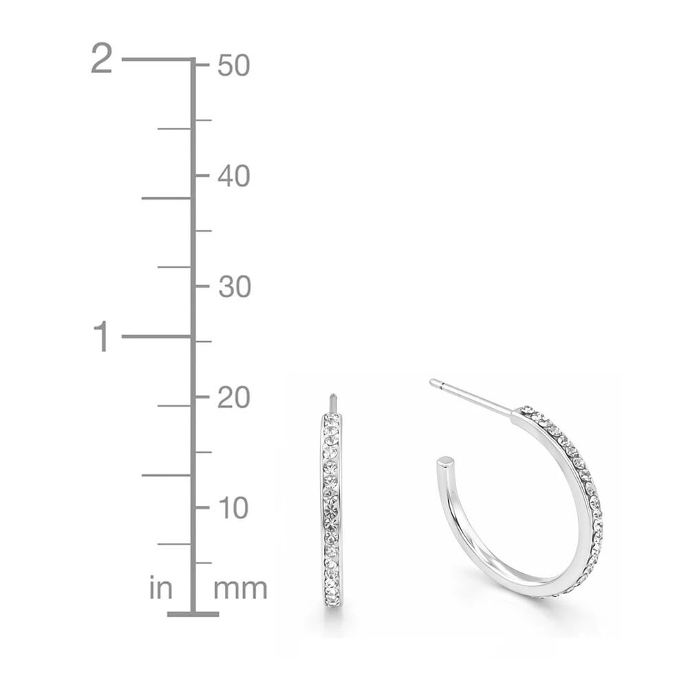And Now This Clear Crystal C Hoop & Click Top Hoop Earrings Set - Picture 4 of 5